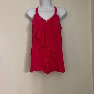 Eight Sixty Pink Ruffle Tank Top